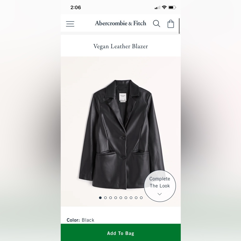 Abercrombie Vegan Leather Blazer